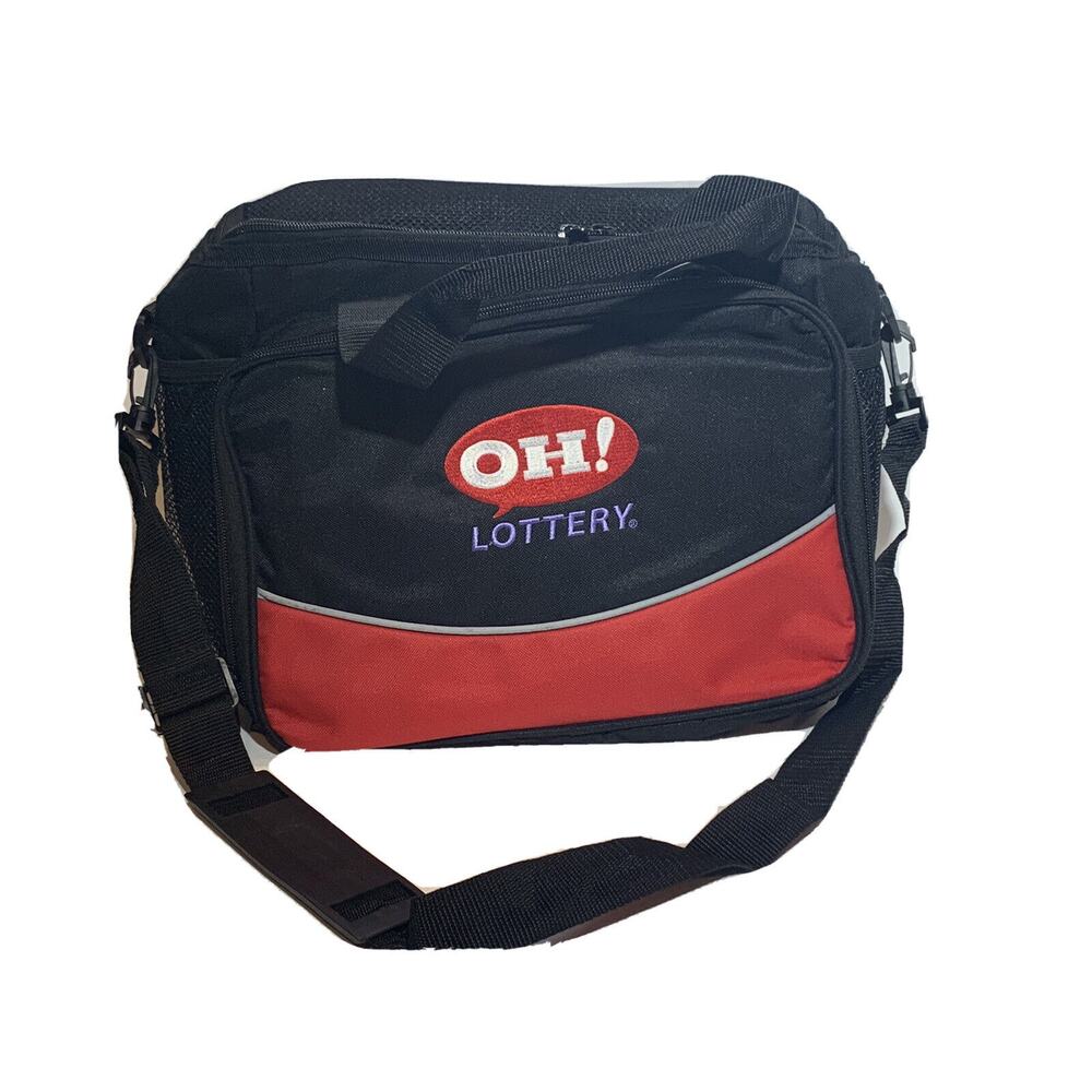 Ohio Lottery Cooler Bag OH! Lottery Embroidered Double Zipper Should Strap Hand